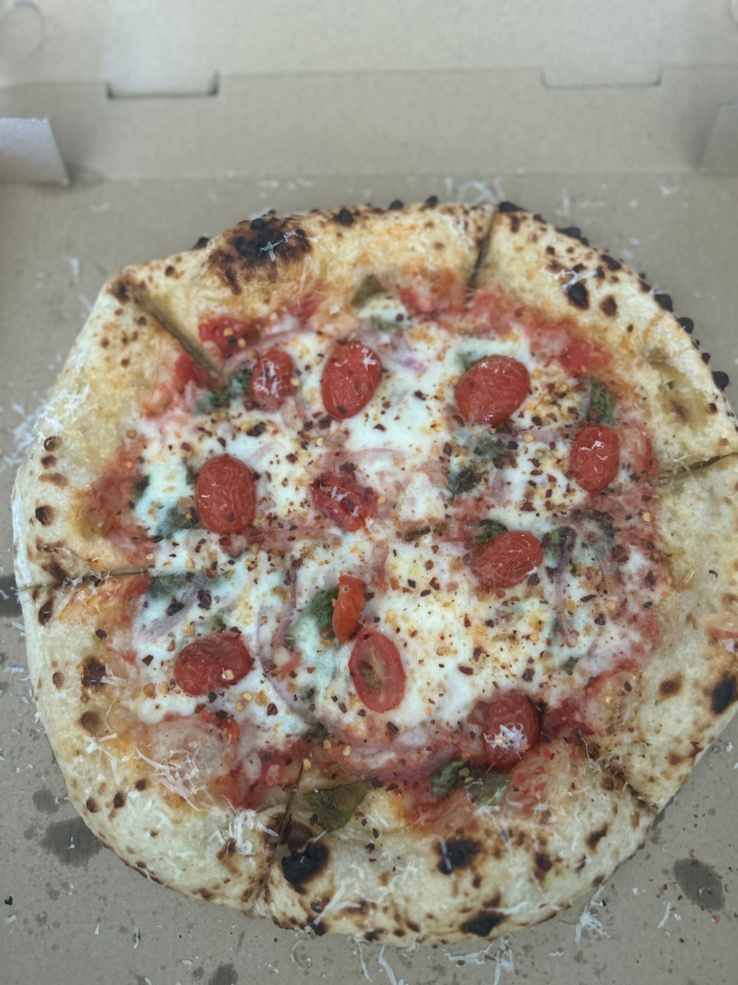 Tomato-basil pizza