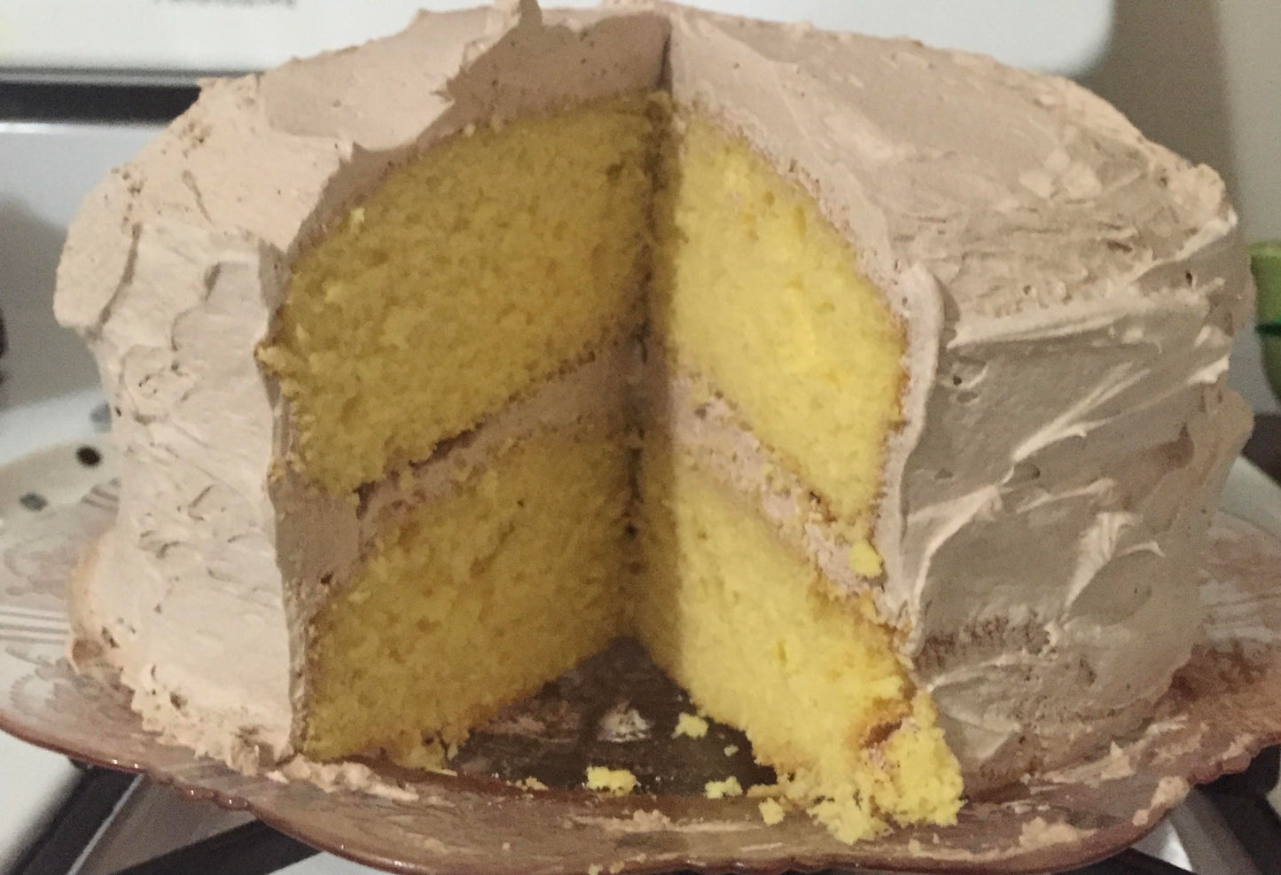 Butter Cake with Whipped Chocolate Cream Frosting (Lg slice)