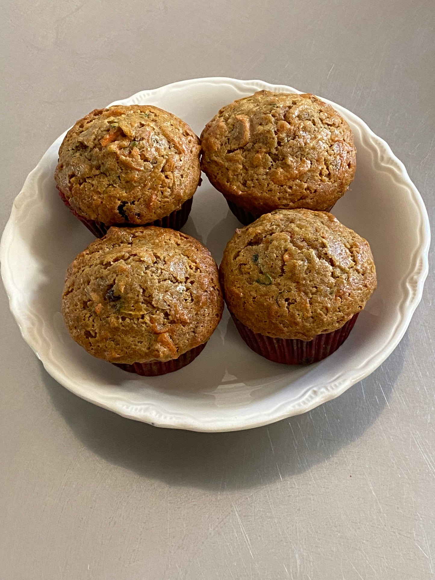 Organic Apple-carrot-zucchini muffins