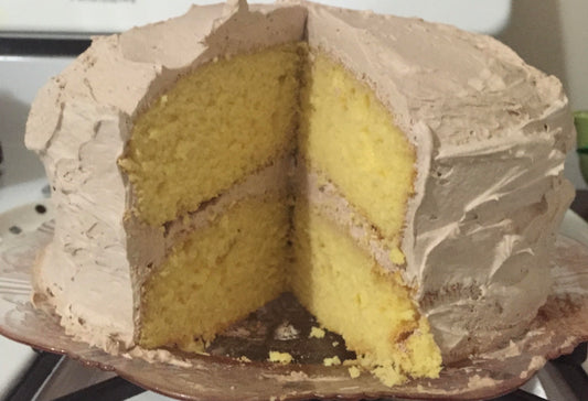 Butter Cake with Whipped Chocolate Cream Frosting (Lg slice)